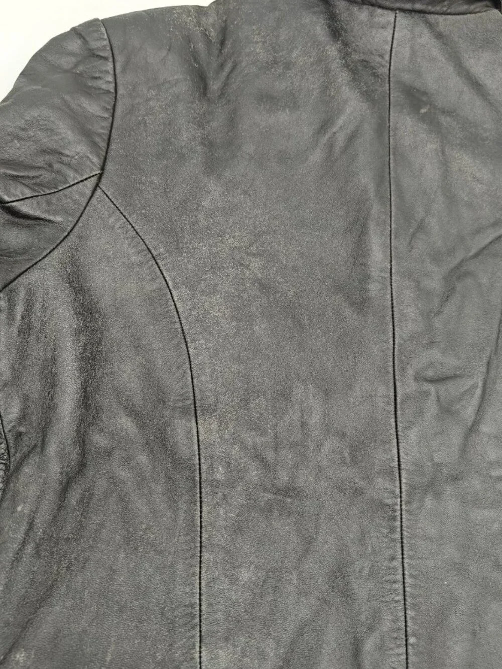 Wilsons Leather Pelle Studio Black Leather Bomber Jacket Red Lining M Vintage